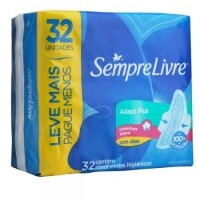 Absorvente Externo Sempre Livre Adapt Plus 32 Unidades Absorvente Externo Sempre Livre Adapt Plus 32 Unidades