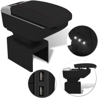 Apoio de Braço Porta Objetos USB LED Preto Apoio de Braço Porta Objetos USB LED Preto