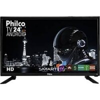 Smart TV LED 24 Philco PTV24N91SA HD com Conversor Digital 1 HDMI 1 USB Wi-Fi Closed Caption 60Hz Android - Preto Smart TV LED 24 Philco PTV24N91SA HD com Conversor Digital 1 HDMI 1 USB Wi-Fi Closed Caption 60Hz Android - Preto