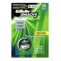 Carga Gillette Mach3 Sensitive - 16 Cartuchos Carga Gillette Mach3 Sensitive - 16 Cartuchos