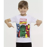 Camiseta Infantil Vingadores Manga Curta Marvel Camiseta Infantil Vingadores Manga Curta Marvel