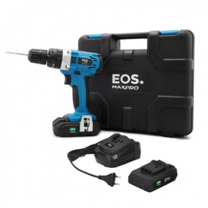 Parafusadeira/Furadeira De Impacto Profissional EOS MaxPro A Bateria 21V C/ Maleta 2 Baterias Parafusadeira/Furadeira De Impacto Profissional EOS MaxPro A Bateria 21V C/ Maleta 2 Baterias