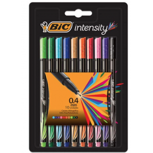 Caneta Hidrográfica Extra Fina - BIC Intensity 930193 - 0.4mm, 10 Cores Caneta Hidrográfica Extra Fina - BIC Intensity 930193 - 0.4mm, 10 Cores