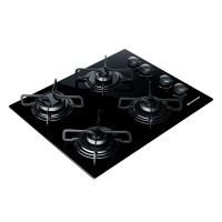 Cooktop à Gás 4 Bocas Brastemp Ative! BDD61EUNA com Acendimento Automático e Discos Esmaltados Preto Bivolt Cooktop à Gás 4 Bocas Brastemp Ative! BDD61EUNA com Acendimento Automático e Discos Esmaltados Preto Bivolt