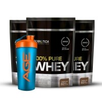 3X 100% Pure Whey + Coqueteleira 3X 100% Pure Whey + Coqueteleira