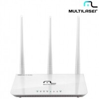 Roteador Wireless Multilaser RE163 Com Velocidade de 300 Mbps, Banda Com Frequência 2.4GHz (11N), 3 Antenas Externas Roteador Wireless Multilaser RE163 Com Velocidade de 300 Mbps, Banda Com Frequência 2.4GHz (11N), 3 Antenas Externas