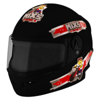 Capacete Infantil Mixs Start Blocks Fechado 54 Preto Fosco Capacete Infantil Mixs Start Blocks Fechado 54 Preto Fosco