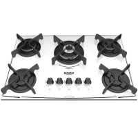 Cooktop a Gás Dako Turbo 5 Bocas Superautomático Branco Bivolt Cooktop a Gás Dako Turbo 5 Bocas Superautomático Branco Bivolt