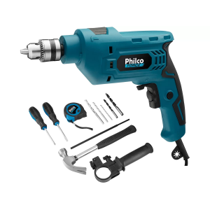 Furadeira de Impacto Philco Force 650W - 5 Velocidades 3/8” com Maleta 11 Peças PFU01MF Furadeira de Impacto Philco Force 650W - 5 Velocidades 3/8” com Maleta 11 Peças PFU01MF