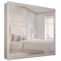 Guarda-Roupa Casal Master com 3 Espelhos 3 PT 2 GV Branco Guarda-Roupa Casal Master com 3 Espelhos 3 PT 2 GV Branco