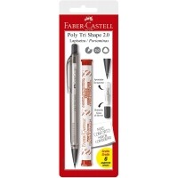 3 Unidades Lapiseira 2.0mm com Borracha e Apontador + Grafite Faber-Castell Poly Tri Shape SM/20tscmix 3 Unidades Lapiseira 2.0mm com Borracha e Apontador + Grafite Faber-Castell Poly Tri Shape SM/20tscmix