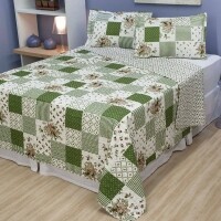 Colcha Solteiro Boutis Babi com Porta-Travesseiro - Casa & Conforto Colcha Solteiro Boutis Babi com Porta-Travesseiro - Casa & Conforto