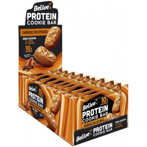Cookie Bar Protein Amêndoas com Especiarias sem Açúcar sem Glúten sem Lactose Belive 40g - 10 Unidades Cookie Bar Protein Amêndoas com Especiarias sem Açúcar sem Glúten sem Lactose Belive 40g - 10 Unidades