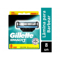 Carga para Aparelho de Barbear Gillette Mach3 - 8 Unidades - Lâmina de Barbear Carga para Aparelho de Barbear Gillette Mach3 - 8 Unidades - Lâmina de Barbear