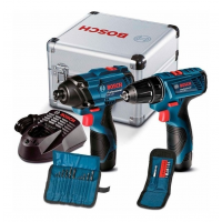 Combo Chave Parafusadeira de Impacto GDR 120-LI + Furadeira/Parafusadeira GSR 120-LI com 2 Bat. Lition, Carregador, Maleta + Acessórios - BOSCH-06019F00E4 Combo Chave Parafusadeira de Impacto GDR 120-LI + Furadeira/Parafusadeira GSR 120-LI com 2 Bat. Lition, Carregador, Maleta + Acessórios - BOSCH-06019F00E4