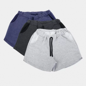 Kit 3 Shorts Básicos Feminino - Preto e Cinza Kit 3 Shorts Básicos Feminino - Preto e Cinza