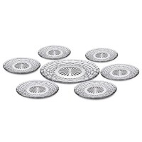 Conjunto de Pratos para Sobremesa Euro Home Rattan em Vidro – 7 Peças Conjunto de Pratos para Sobremesa Euro Home Rattan em Vidro – 7 Peças