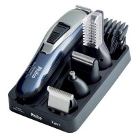 Aparador de Pelos Philco Body Groom Aqua 7 em 1 À Prova Dágua Sem Fio Prata/Azul - Bivolt Aparador de Pelos Philco Body Groom Aqua 7 em 1 À Prova Dágua Sem Fio Prata/Azul - Bivolt