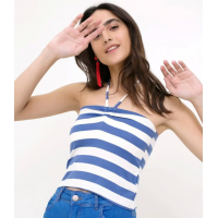 Blusa Listrada com Amarração na Alça Blusa Listrada com Amarração na Alça