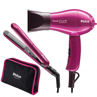 Kit Travel Shine Rosa Philco – Prancha + Secador - Bivolt Kit Travel Shine Rosa Philco – Prancha + Secador - Bivolt
