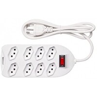 Protetor Eletrônico Intelbras com 8 tomadas EPE 1008+ Branco Protetor Eletrônico Intelbras com 8 tomadas EPE 1008+ Branco