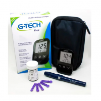 Kit Medidor de Glicose + 50 Tiras de Verificação G-Tech Kit Medidor de Glicose + 50 Tiras de Verificação G-Tech