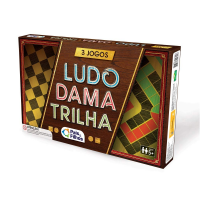 Jogo de Tabuleiro 3 Jogos Ludo, Dama e Trilha Pais e Filhos Jogo de Tabuleiro 3 Jogos Ludo, Dama e Trilha Pais e Filhos