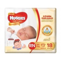 Fraldas Huggies Turma da Mônica Primeiros 100 Dias - Tam RN 18 Unidades Fraldas Huggies Turma da Mônica Primeiros 100 Dias - Tam RN 18 Unidades