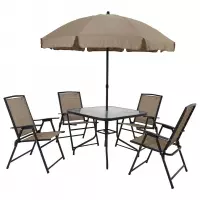 Conjunto Acapulco 4 Cadeiras 1 Mesa E 1 Guarda Sol 9010 Mor Conjunto Acapulco 4 Cadeiras 1 Mesa E 1 Guarda Sol 9010 Mor