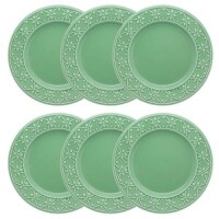 Conjunto 6 Pratos Rasos 26Cm Mendi Sálvia Verde Oxford Conjunto 6 Pratos Rasos 26Cm Mendi Sálvia Verde Oxford