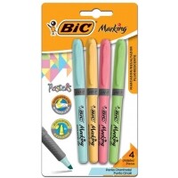 Marcador de Texto em Cores Pastéis BIC 970913 Amarelo Azul Rosa e Verde - 4 Unidades Marcador de Texto em Cores Pastéis BIC 970913 Amarelo Azul Rosa e Verde - 4 Unidades