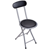 Banqueta Dobrável Circular Com Encosto Comfort Preta 2440 Mor Banqueta Dobrável Circular Com Encosto Comfort Preta 2440 Mor