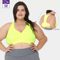 2 Top GONEW Plus Size Média Sustentação - Verde Limão 2 Top GONEW Plus Size Média Sustentação - Verde Limão