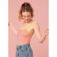 Regata Neon com Alças Finas Carnaval Laranja Regata Neon com Alças Finas Carnaval Laranja