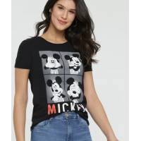 Blusa Feminina Estampa Mickey Manga Curta Disney Blusa Feminina Estampa Mickey Manga Curta Disney