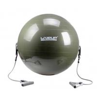Bola Suíça P/ Pilates C/ Extensores Liveup Sports Ls3227 65Cm Cinza Bola Suíça P/ Pilates C/ Extensores Liveup Sports Ls3227 65Cm Cinza