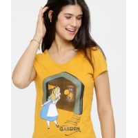 Blusa Feminina Estampa Alice Manga Curta Disney Blusa Feminina Estampa Alice Manga Curta Disney