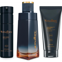 Combo Malbec Flame: Desodorante Colônia 100ml + Loção Desodorante Hidratante 200ml + Body Spray 100ml Combo Malbec Flame: Desodorante Colônia 100ml + Loção Desodorante Hidratante 200ml + Body Spray 100ml