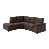 Sofá de Canto 5 Lugares Gênova Suede Veludo Marrom Sofá de Canto 5 Lugares Gênova Suede Veludo Marrom