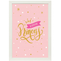 Quadro Infantil Little Princess Kapos Branco Quadro Infantil Little Princess Kapos Branco