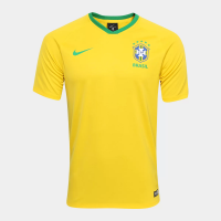 Camisa Seleção Brasil I 2018 s/n° - Torcedor Estádio Nike Masculina - Amarelo e Verde Camisa Seleção Brasil I 2018 s/n° - Torcedor Estádio Nike Masculina - Amarelo e Verde
