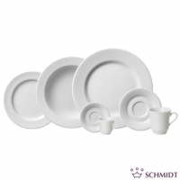 Aparelho de Jantar 20 Peças em Porcelana Saturno Branco - Schmidt Aparelho de Jantar 20 Peças em Porcelana Saturno Branco - Schmidt