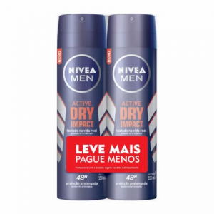 Kit Desodorante Aerosol Nivea Men Active Dry Impact Leve Mais Pague Menos 2 Unidades 150ml Cada Kit Desodorante Aerosol Nivea Men Active Dry Impact Leve Mais Pague Menos 2 Unidades 150ml Cada