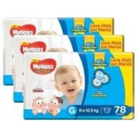 Kit Fraldas Huggies Turma da Mônica - Tripla Proteção Tam G 78 Unidades - 3 Pacotes Kit Fraldas Huggies Turma da Mônica - Tripla Proteção Tam G 78 Unidades - 3 Pacotes
