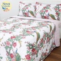 Cobreleito Casal Encanto Percal 180 Fios 3 Peças - Casa & Conforto Canto dos Pássaros Cobreleito Casal Encanto Percal 180 Fios 3 Peças - Casa & Conforto Canto dos Pássaros