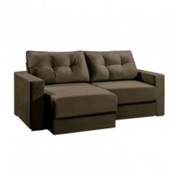 Sofá 3 Lugares Retrátil Lubeck Suede Marrom 180 cm Sofá 3 Lugares Retrátil Lubeck Suede Marrom 180 cm