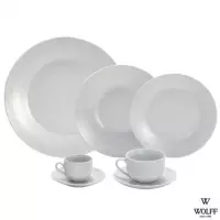 Aparelho de Jantar 42 Peças Super White Anacapri - Wolff Aparelho de Jantar 42 Peças Super White Anacapri - Wolff