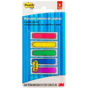 Marcador de Página Adesivo Post-it Flags Setas 5 Cores Sortidas 11 - 9mm x 43 - 2mm - 100 folhas Marcador de Página Adesivo Post-it Flags Setas 5 Cores Sortidas 11 - 9mm x 43 - 2mm - 100 folhas