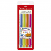 Caneta Ponta Fina Faber-Castell Fine Pen FPB/ES2ZF 4 Cores Caneta Ponta Fina Faber-Castell Fine Pen FPB/ES2ZF 4 Cores