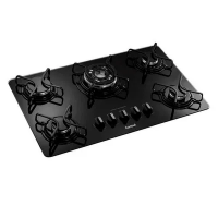 Cooktop a Gás Consul 5 Bocas com Quadrichama CDD75AEUNA Preto Bivolt Cooktop a Gás Consul 5 Bocas com Quadrichama CDD75AEUNA Preto Bivolt